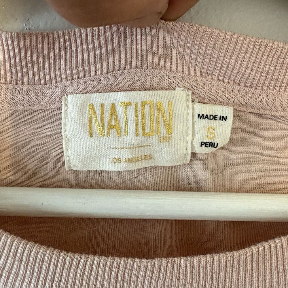 Nation LTD Puff Sleeve Pima Cotton Slub Long Sleeve Sz S - Picture 3 of 5